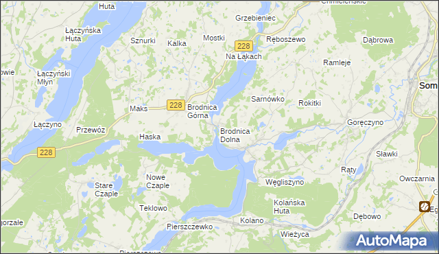 mapa Brodnica Dolna, Brodnica Dolna na mapie Targeo