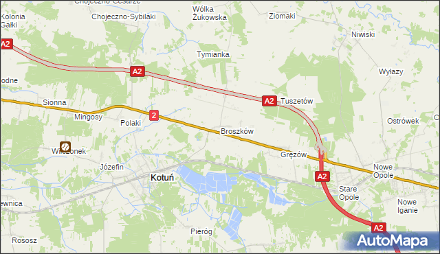 mapa Broszków, Broszków na mapie Targeo