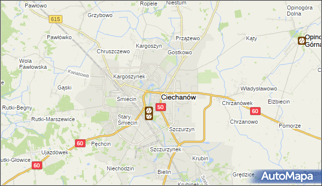 mapa Ciechanów, Ciechanów na mapie Targeo