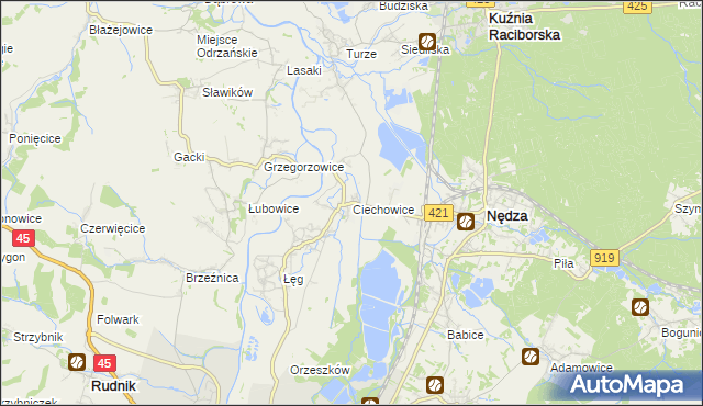 mapa Ciechowice, Ciechowice na mapie Targeo