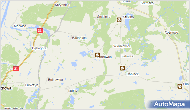 mapa Czarnówko gmina Widuchowa, Czarnówko gmina Widuchowa na mapie Targeo