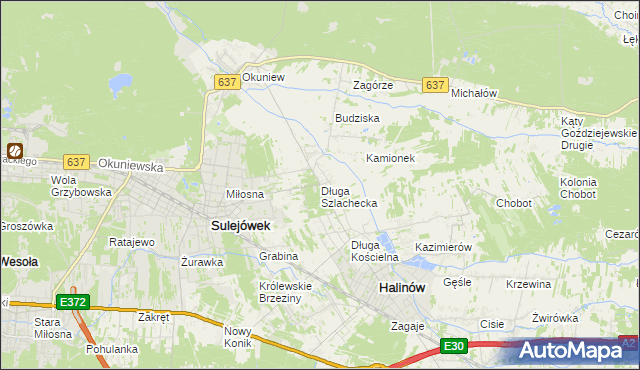 mapa Długa Szlachecka, Długa Szlachecka na mapie Targeo