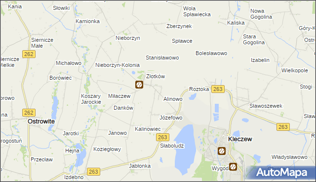 mapa Dobromyśl gmina Kleczew, Dobromyśl gmina Kleczew na mapie Targeo