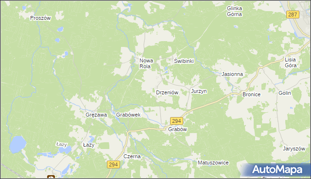 mapa Drzeniów gmina Tuplice, Drzeniów gmina Tuplice na mapie Targeo