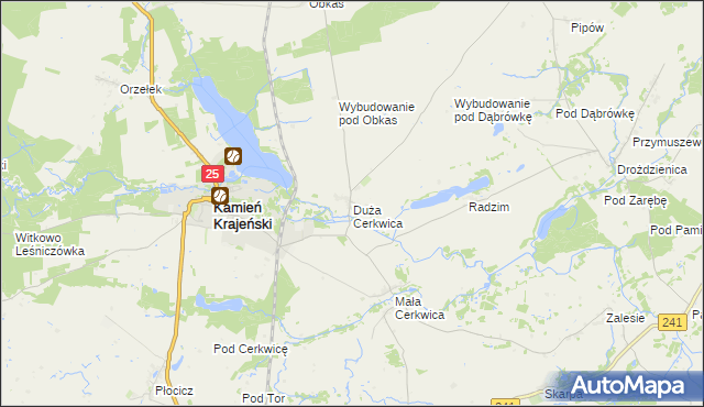 mapa Duża Cerkwica, Duża Cerkwica na mapie Targeo