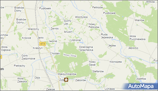 mapa Dzierzązna Szlachecka, Dzierzązna Szlachecka na mapie Targeo