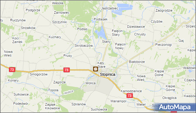 mapa Folwarki gmina Stopnica, Folwarki gmina Stopnica na mapie Targeo
