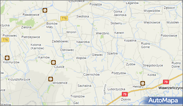 mapa Glewiec, Glewiec na mapie Targeo