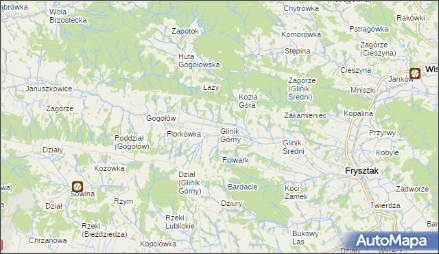 mapa Glinik Górny, Glinik Górny na mapie Targeo