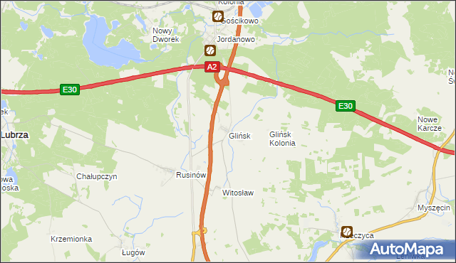 mapa Glińsk, Glińsk na mapie Targeo