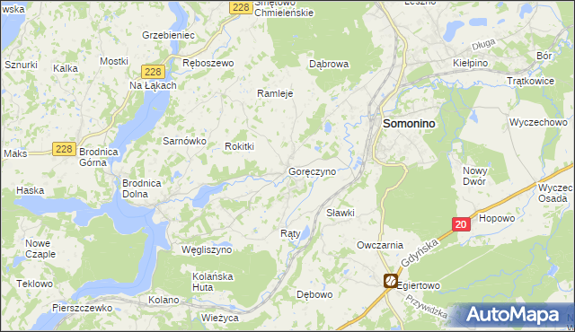 mapa Goręczyno, Goręczyno na mapie Targeo