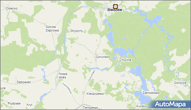 mapa Goruńsko, Goruńsko na mapie Targeo