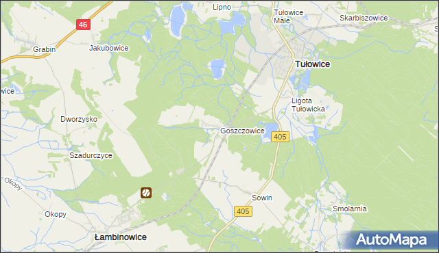 mapa Goszczowice, Goszczowice na mapie Targeo