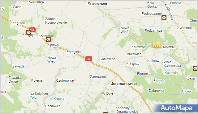 mapa Gotkowice, Gotkowice na mapie Targeo