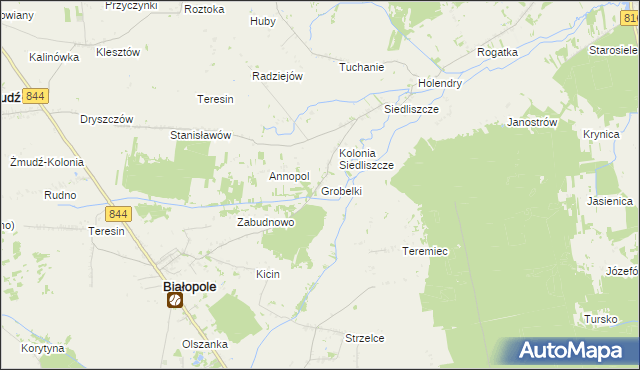 mapa Grobelki gmina Białopole, Grobelki gmina Białopole na mapie Targeo