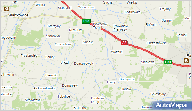 mapa Idzikowice gmina Dalików, Idzikowice gmina Dalików na mapie Targeo