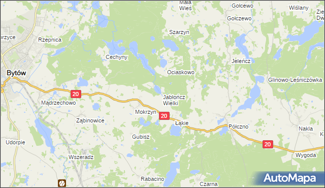 mapa Jabłończ Wielki, Jabłończ Wielki na mapie Targeo