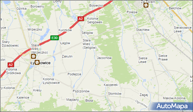 mapa Jacochów, Jacochów na mapie Targeo