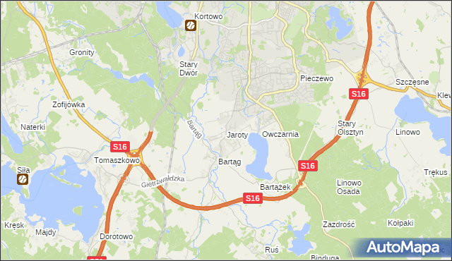 mapa Jaroty, Jaroty na mapie Targeo