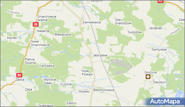 mapa Jastrzębie gmina Namysłów, Jastrzębie gmina Namysłów na mapie Targeo