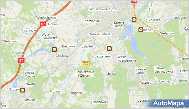 mapa Jazgarzew, Jazgarzew na mapie Targeo