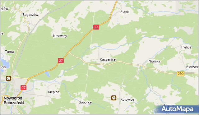 mapa Kaczenice, Kaczenice na mapie Targeo