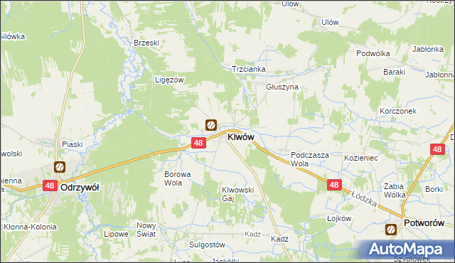 mapa Klwów, Klwów na mapie Targeo