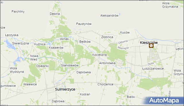 mapa Kocielizna, Kocielizna na mapie Targeo