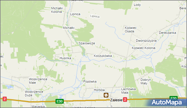 mapa Koczukówka, Koczukówka na mapie Targeo