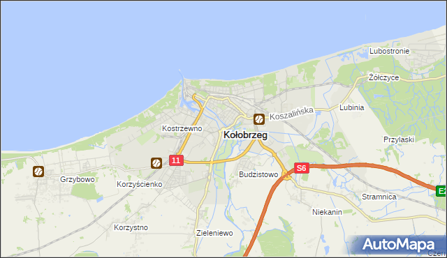 mapa Kołobrzegu, Kołobrzeg na mapie Targeo