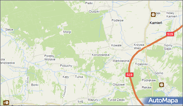 mapa Korczowiska, Korczowiska na mapie Targeo