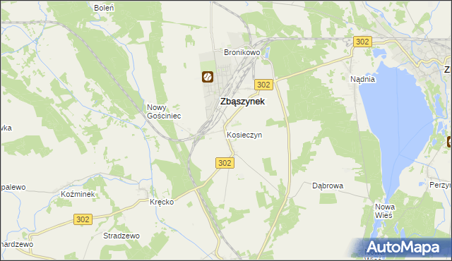 mapa Kosieczyn, Kosieczyn na mapie Targeo