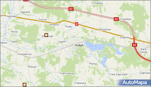 mapa Kotuń powiat siedlecki, Kotuń powiat siedlecki na mapie Targeo