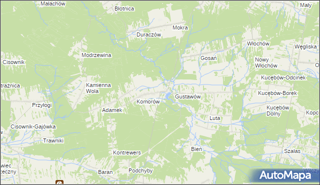 mapa Krasna gmina Stąporków, Krasna gmina Stąporków na mapie Targeo