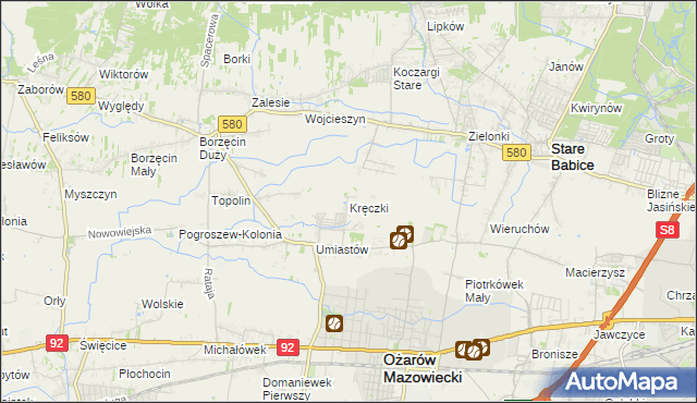 mapa Kręczki, Kręczki na mapie Targeo