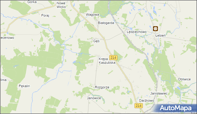 mapa Krępa Kaszubska, Krępa Kaszubska na mapie Targeo