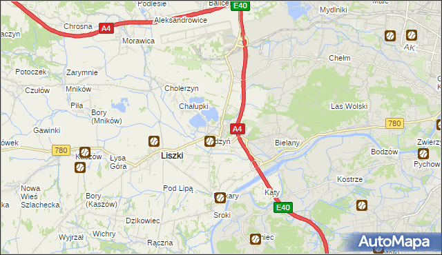 mapa Kryspinów, Kryspinów na mapie Targeo