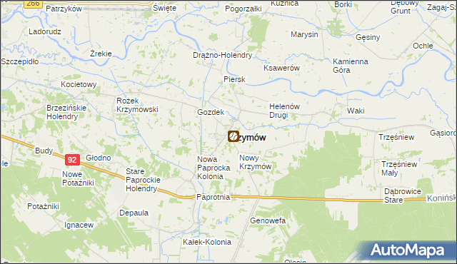 mapa Krzymów powiat koniński, Krzymów powiat koniński na mapie Targeo