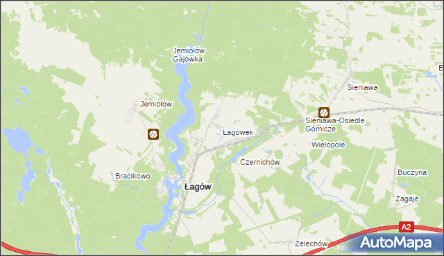 mapa Łagówek, Łagówek na mapie Targeo