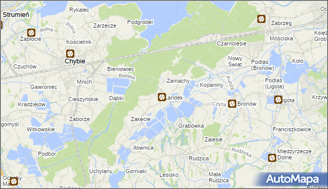 mapa Landek, Landek na mapie Targeo