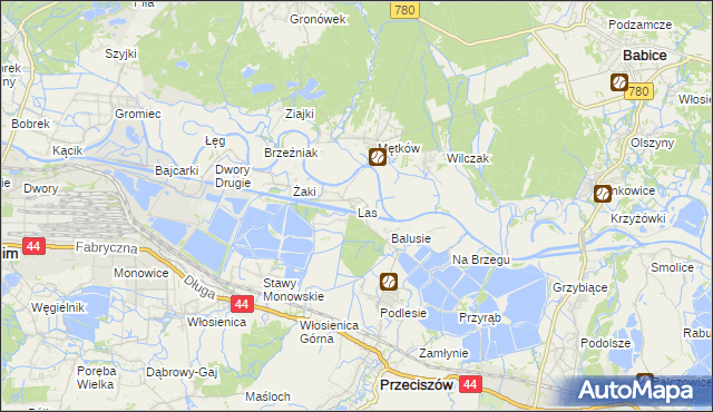 mapa Las gmina Przeciszów, Las gmina Przeciszów na mapie Targeo