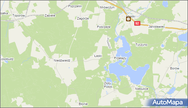 mapa Łaski gmina Lubrza, Łaski gmina Lubrza na mapie Targeo