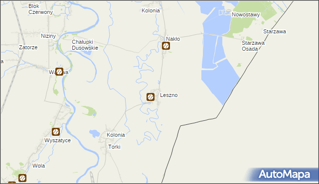 mapa Leszno gmina Medyka, Leszno gmina Medyka na mapie Targeo