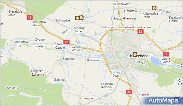 mapa Ligota Dolna gmina Kluczbork, Ligota Dolna gmina Kluczbork na mapie Targeo