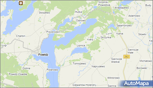 mapa Lipnica gmina Ostrowite, Lipnica gmina Ostrowite na mapie Targeo