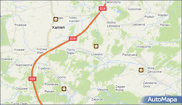 mapa Łowisko, Łowisko na mapie Targeo