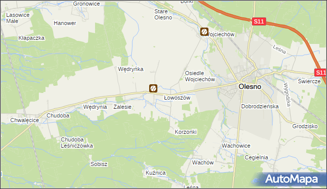 mapa Łowoszów, Łowoszów na mapie Targeo