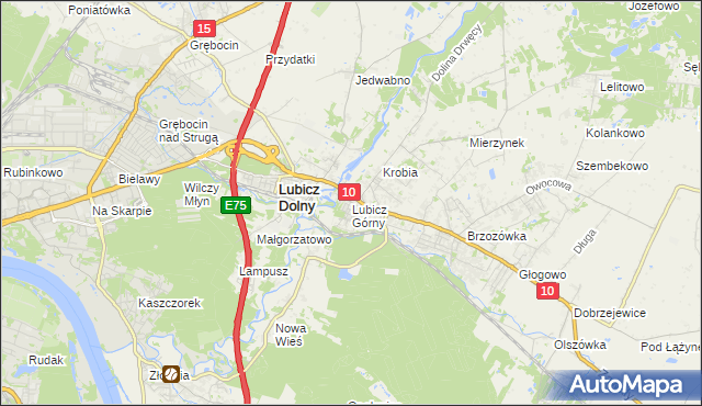 mapa Lubicz Górny, Lubicz Górny na mapie Targeo