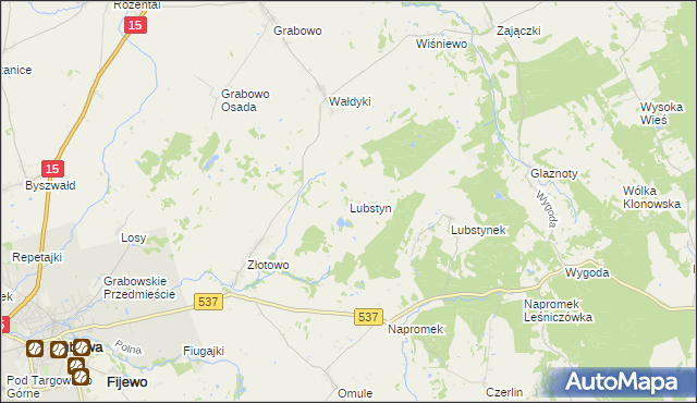 mapa Lubstyn, Lubstyn na mapie Targeo