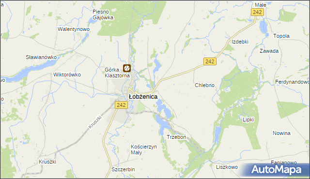 mapa Luchowo gmina Łobżenica, Luchowo gmina Łobżenica na mapie Targeo